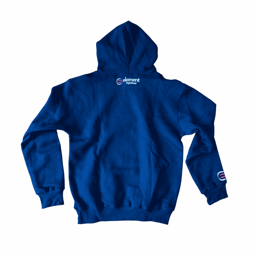 Blue hoodie back