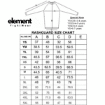 Element Rashguard Size Chart 1